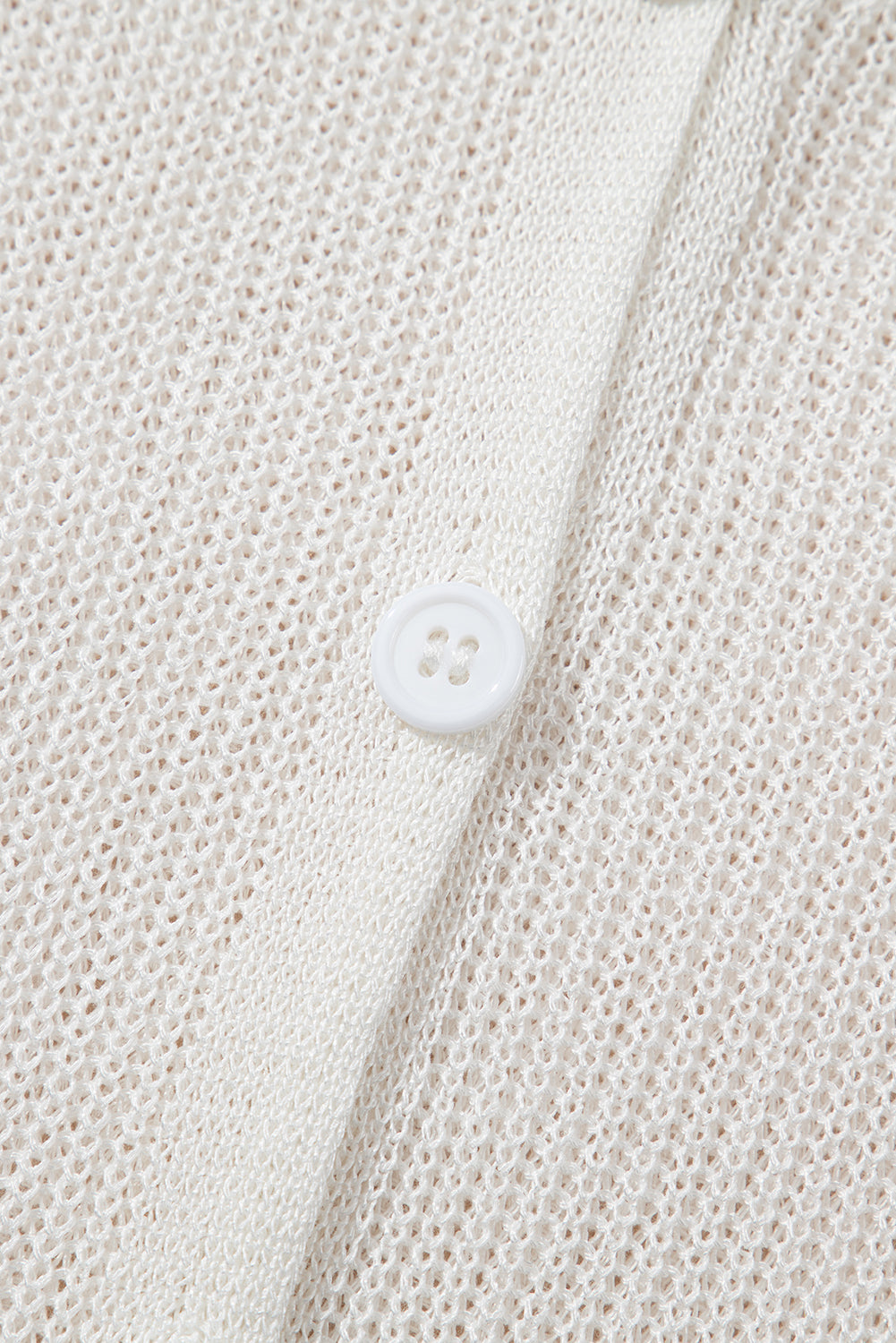 White Lightweight V Neck Button Front Bell Sleeve Cardigan Sweater Cardigans JT's Designer Fashion