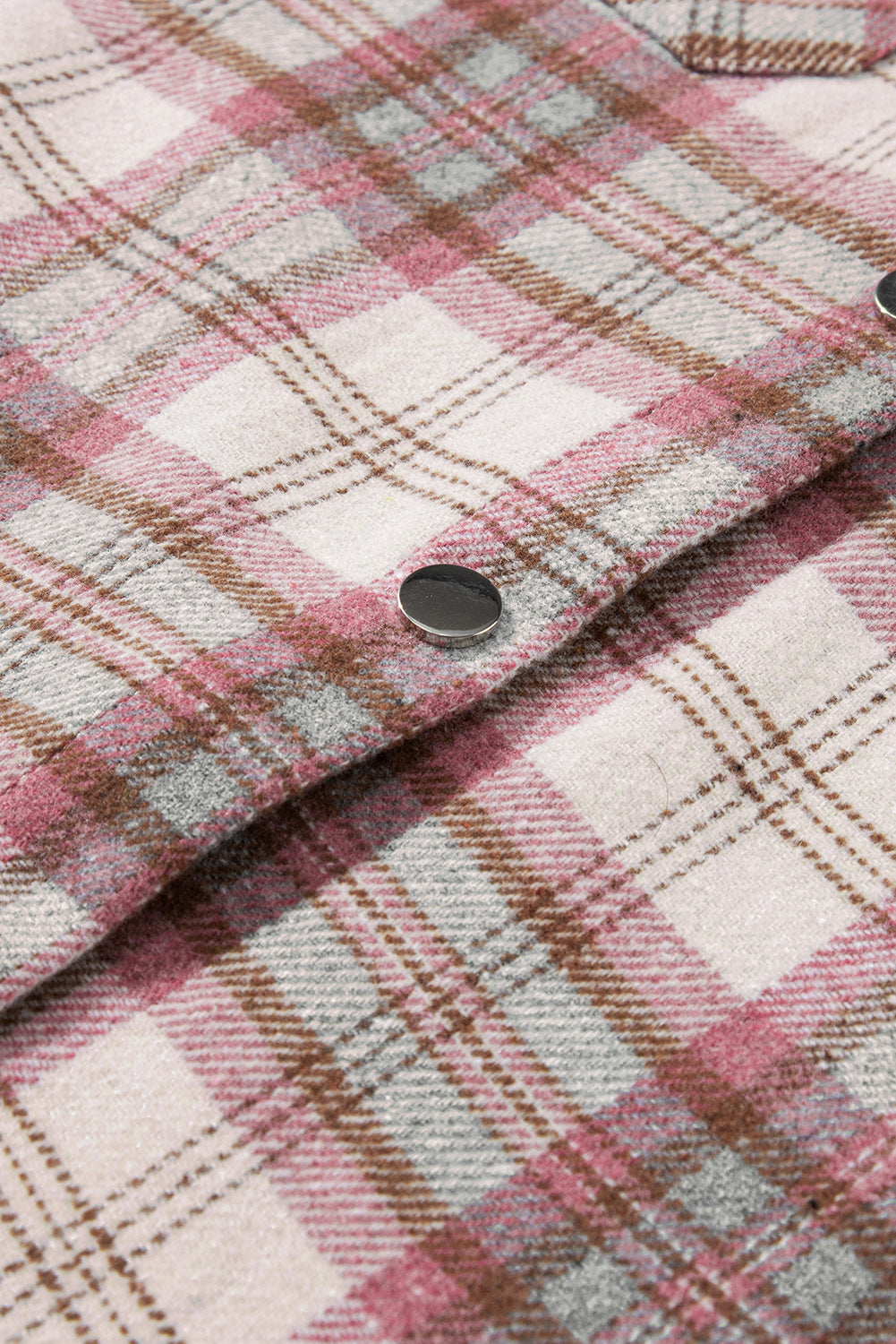 Multicolour Plaid Flap Pocket Hooded Raw Hem Jacket Plaid Shackets JT's Designer Fashion