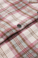 Multicolour Plaid Flap Pocket Hooded Raw Hem Jacket Plaid Shackets JT's Designer Fashion