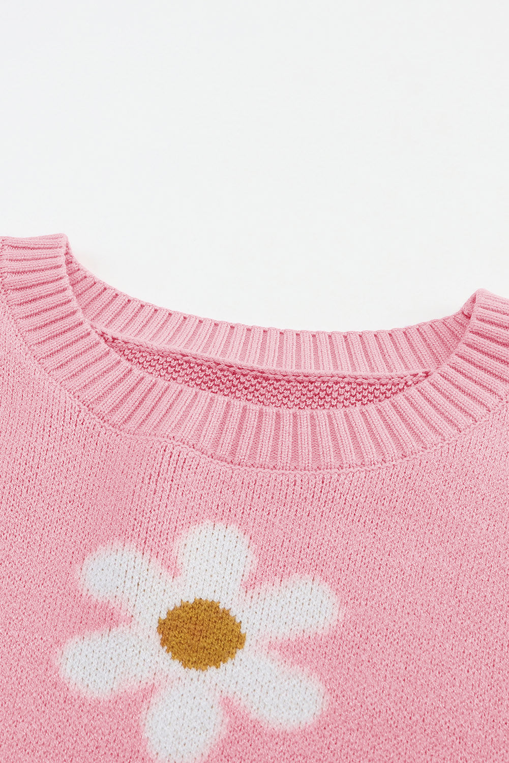Pink Floral Pattern Drop Shoulder Sweater Sweaters JT's Designer Fashion