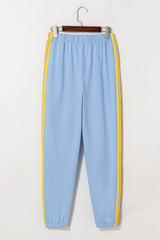 Light Blue Counting Rainbows High Waist Sweatpants Pants & Culotte JT's Designer Fashion