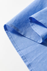 Blue Boyfriend Chest Pocket Tunic Shirt Blouses & Shirts JT's Designer Fashion