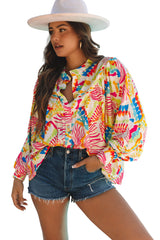 Orange Abstract Printed High Low Oversized Shirt Blouses & Shirts JT's Designer Fashion