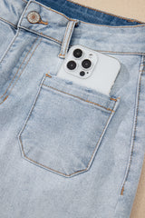 Beau Blue Light Wash High Rise Denim Shorts Denim Shorts JT's Designer Fashion