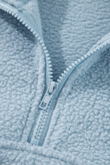 Myosotis Collared Zipper Drop Shoulder Fleece Sweatshirt Sweatshirts & Hoodies JT's Designer Fashion