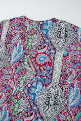 Red Paisley Print Open Front Kimono Kimonos JT's Designer Fashion