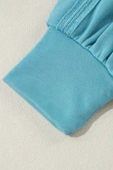 Light Blue Colorblock Patchwork Crew Neck Loose Sweatshirt Sweatshirts & Hoodies JT's Designer Fashion