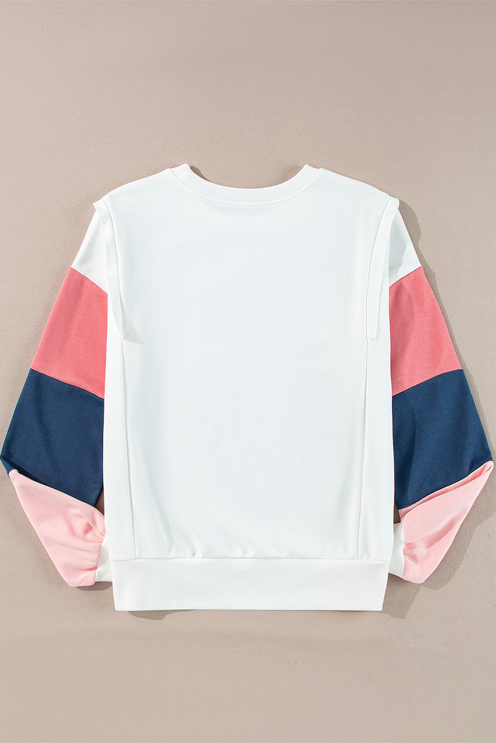 White French Terry Color Block Long Sleeve Top Long Sleeve Tops JT's Designer Fashion