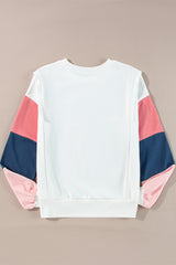 White French Terry Color Block Long Sleeve Top Long Sleeve Tops JT's Designer Fashion