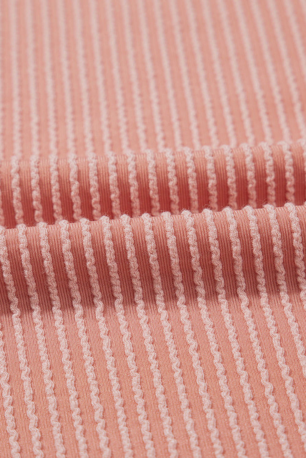 Dusty Pink Corded Knit Textured Patched Pocket Frilled Swing Mini Dress with Pockets Mini Dresses JT's Designer Fashion
