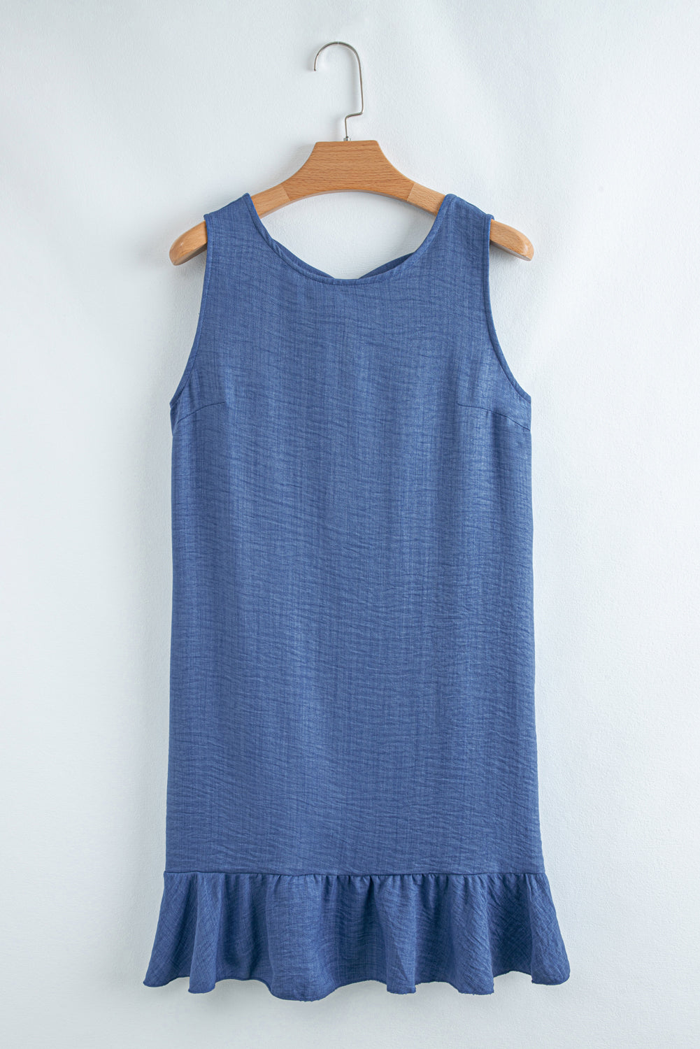 Ashleigh Blue Knot Scoop Back Ruffle Hem Sleeveless Mini Dress Mini Dresses JT's Designer Fashion