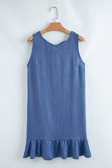 Ashleigh Blue Knot Scoop Back Ruffle Hem Sleeveless Mini Dress Mini Dresses JT's Designer Fashion