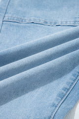 Beau Blue High Rise Barrel Relaxed Patch Pocket Jeans Jeans JT's Designer Fashion