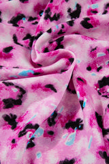 Rose Leopard Print Buttoned Front 3/4 Sleeve Tiered Ruffled Hem Dress Mini Dresses JT's Designer Fashion