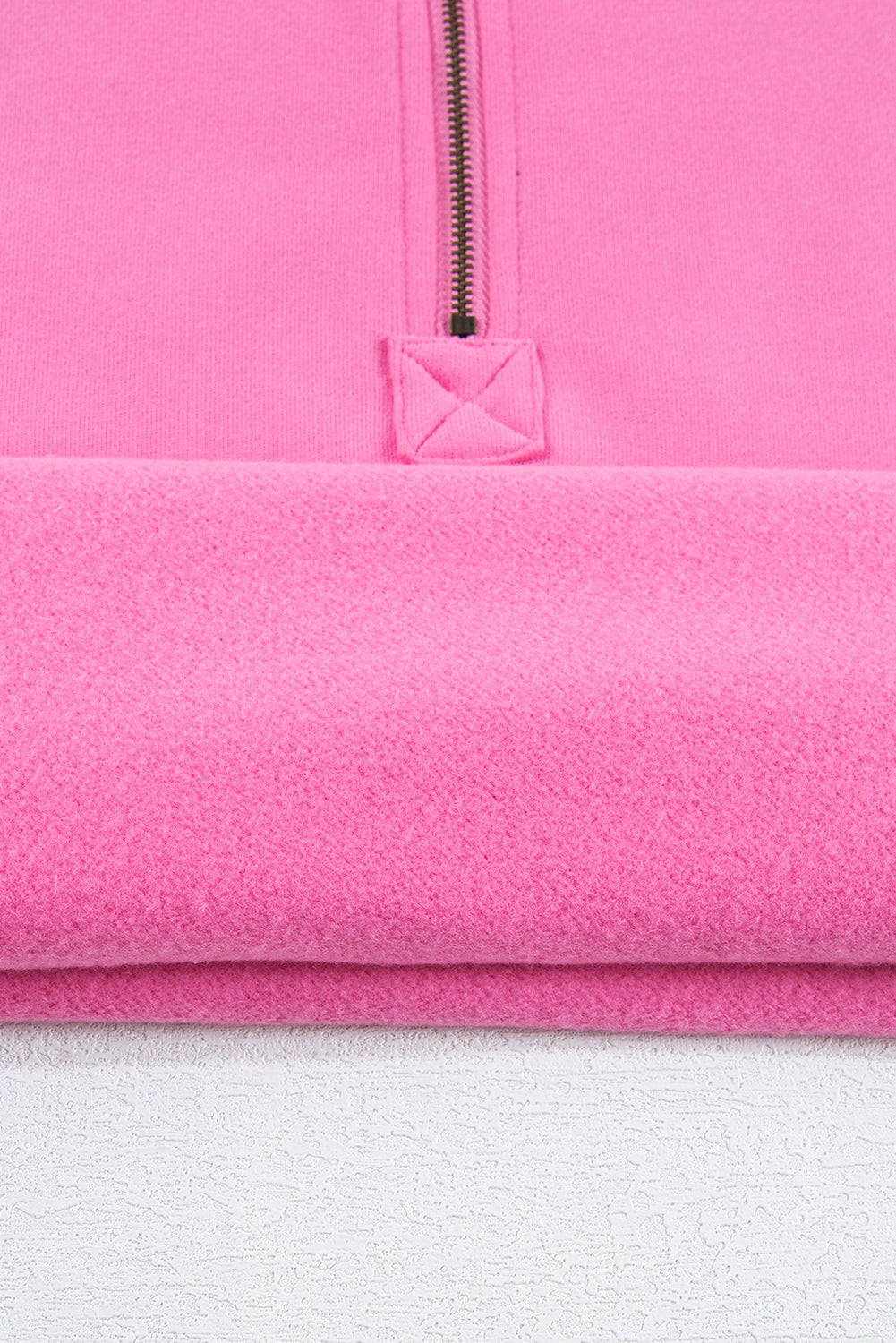 Bonbon Fleece Lined Half Zipper Kangaroo Pockets Loose Hoodie Sweatshirts & Hoodies JT's Designer Fashion