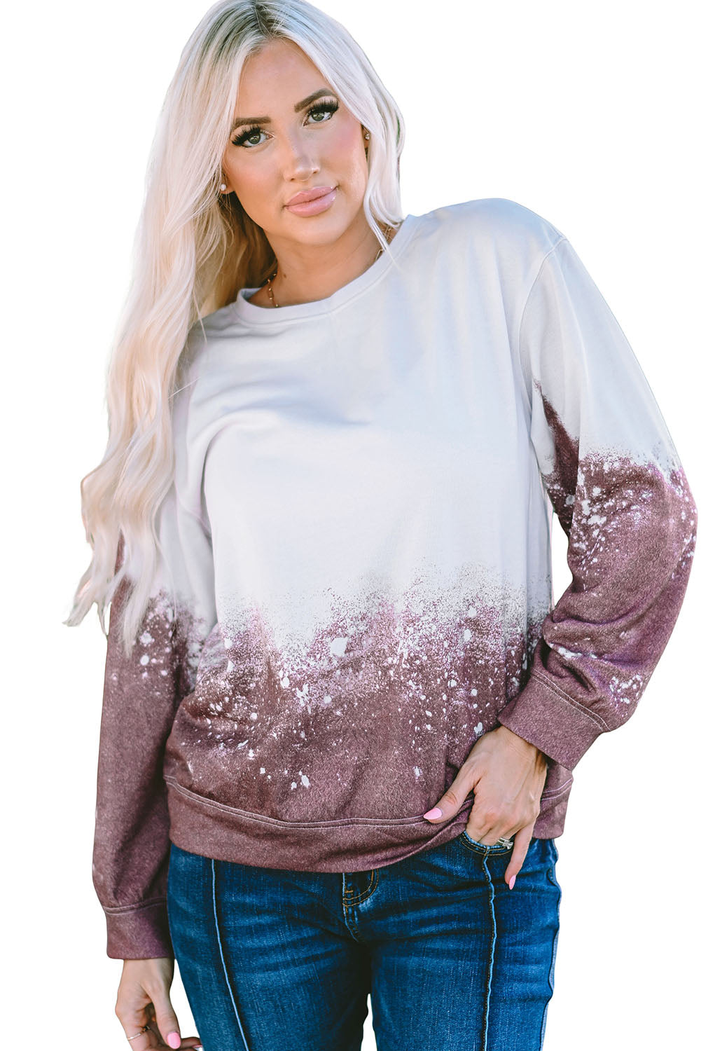 Tie Dye Gradient Pullover Sweatshirt Sweatshirts & Hoodies JT's Designer Fashion