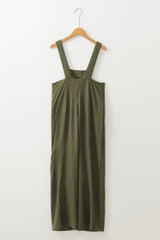Jungle Green Solid Color Buttoned Straight Leg Overall Jumpsuits & Rompers JT's Designer Fashion