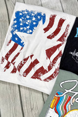 White American Flag Star Graphic Crew Neck T Shirt Graphic Tees JT's Designer Fashion