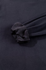 Black Plain Drop Shoulder Crewneck Pullover Sweatshirt Sweatshirts & Hoodies JT's Designer Fashion
