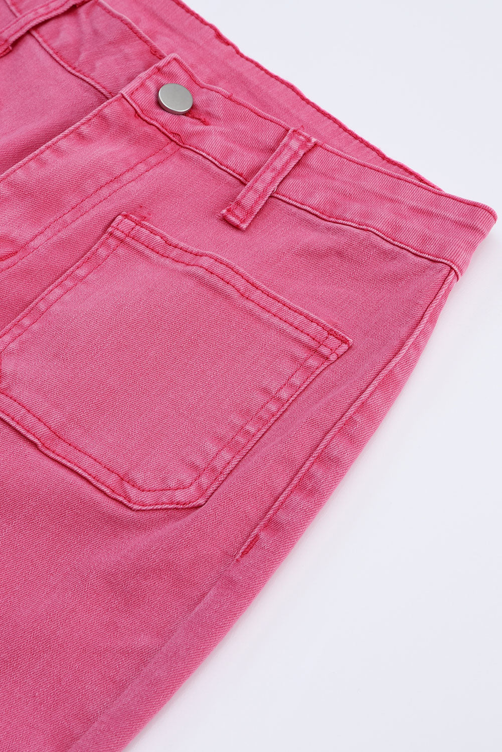 Pink Ankle-length Flare Leg Raw Hem Jeans Jeans JT's Designer Fashion