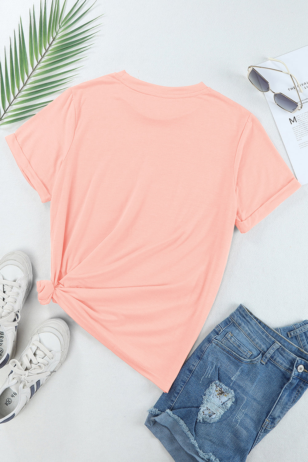 Pink Strawberry Fruit Pattern Graphic Tee Graphic Tees JT's Designer Fashion
