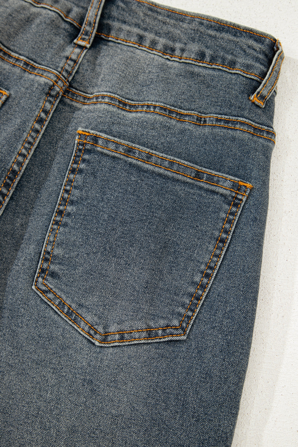 Sail Blue Exposed Stitching Loose Straight High Waist Jeans Jeans JT's Designer Fashion