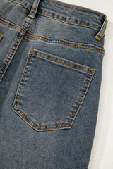 Sail Blue Exposed Stitching Loose Straight High Waist Jeans Jeans JT's Designer Fashion