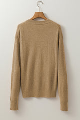 Straw Yellow Brushed Knit Casual Fitted Sweater Sweaters JT's Designer Fashion