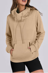 Parchment Zipped Pocket Cozy Drawstring Hoodie Sweatshirts & Hoodies JT's Designer Fashion