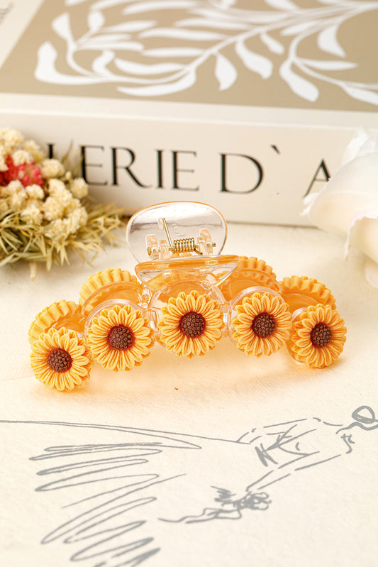 Jurassic Gold Sunflower Decor Plastic Resin Claw Clip Headwear JT's Designer Fashion