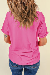 Sachet Pink HOWDY Graphic Western Crew Neck Tee Graphic Tees JT's Designer Fashion