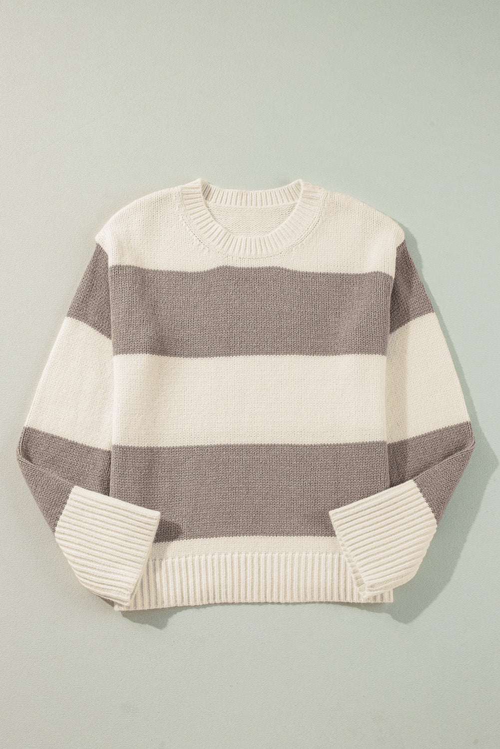 Simply Taupe Colorblock Loose Pullover Sweater Sweaters JT's Designer Fashion