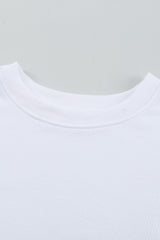 White Plain Crew Neck Pullover Sweatshirt Sweatshirts & Hoodies JT's Designer Fashion