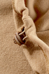 Parchment Fleece Lined Half Zipper Kangaroo Pockets Loose Hoodie Sweatshirts & Hoodies JT's Designer Fashion