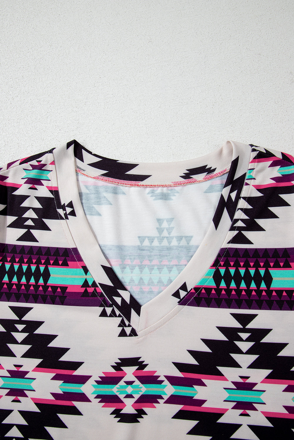 Beige Western Aztec Printed Long T-shirt Dress T Shirt Dresses JT's Designer Fashion