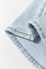 Beau Blue Light Wash Distressed High Waist Wide Leg Jeans Jeans JT's Designer Fashion