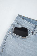 Beau Blue Mid Rise Ankle-Length Distressed Skinny Jeans Jeans JT's Designer Fashion