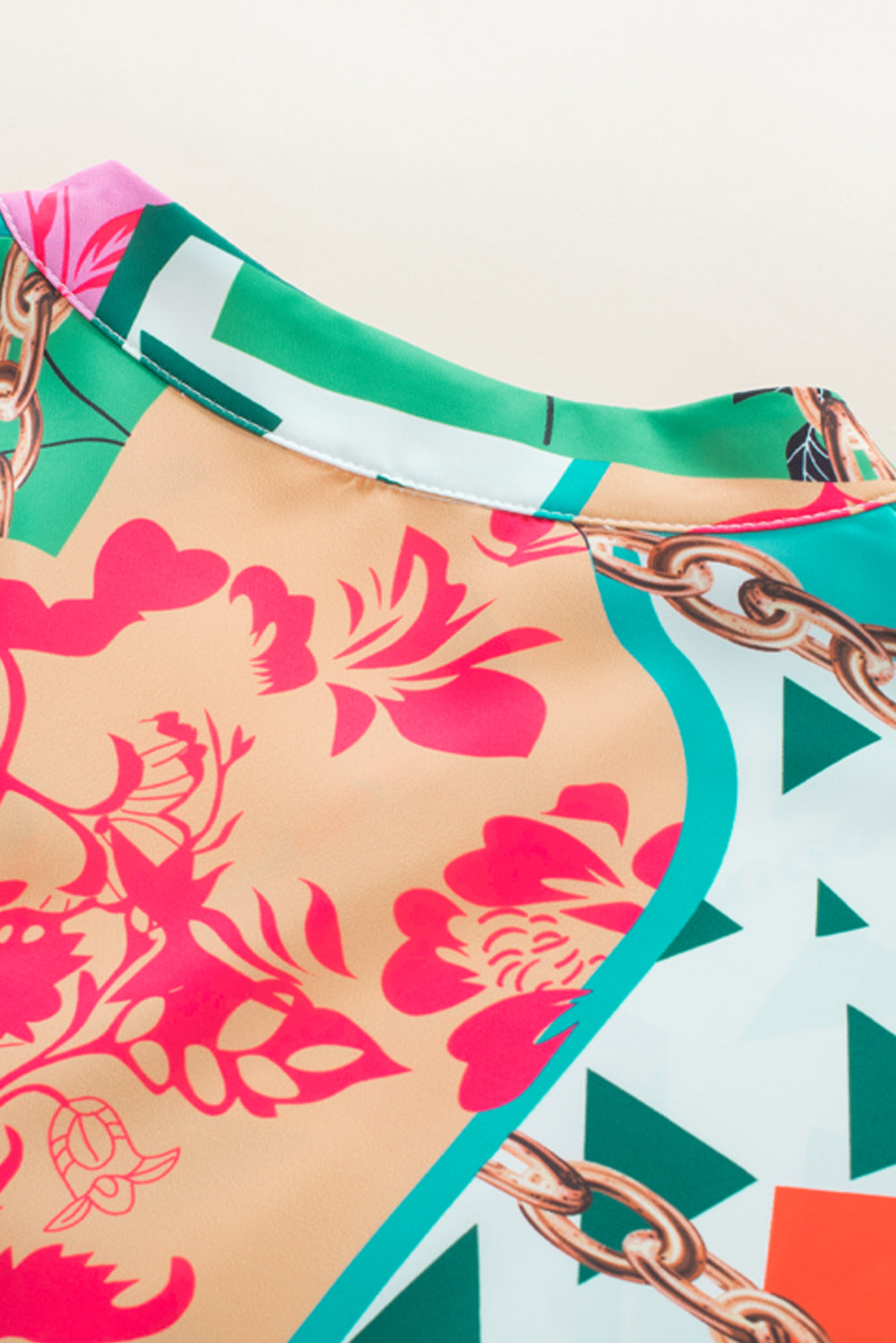 Multicolour Abstract Printed Half Sleeve Notched Neck Mini Dress Mini Dresses JT's Designer Fashion