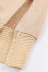 Khaki Drop Shoulder Ribbed Trim Oversized Sweatshirt Sweatshirts & Hoodies JT's Designer Fashion