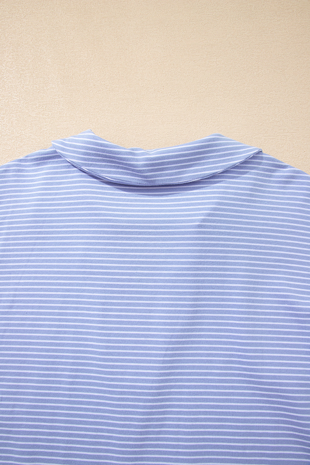 Sky Blue Stripe Dolman Sleeve Polo Shirt and Drawstring Shorts Set Short Sets JT's Designer Fashion