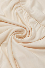 Beige Embellished Puff Sleeve Tiered A-line Dress Mini Dresses JT's Designer Fashion