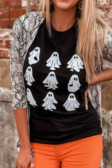 Black Halloween Ghost Graphic Tee Graphic Tees JT's Designer Fashion
