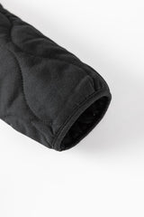Black Solid Color Quilted Snap Button Jacket Jackets JT's Designer Fashion