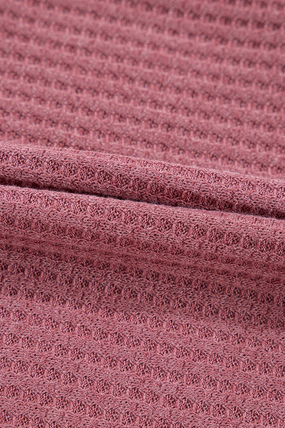 Mineral Red Solid Color Waffle Knit Cardigan with Pocket Cardigans JT's Designer Fashion