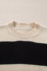 Jet Stream Colorblock Loose Pullover Sweater Sweaters JT's Designer Fashion