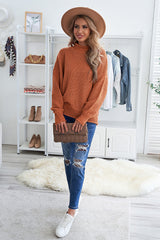 Orange Oversized Chunky Batwing Long Sleeve Turtleneck Sweater Sweaters & Cardigans JT's Designer Fashion