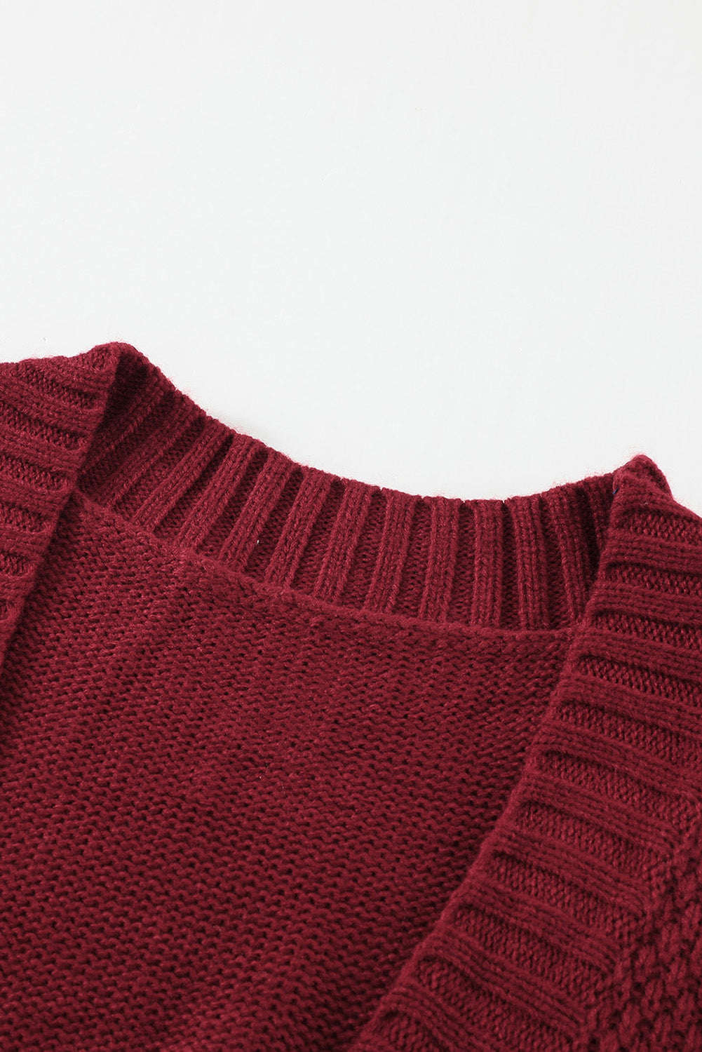 Burgundy Front Pocket and Buttons Closure Cardigan Sweaters & Cardigans JT's Designer Fashion