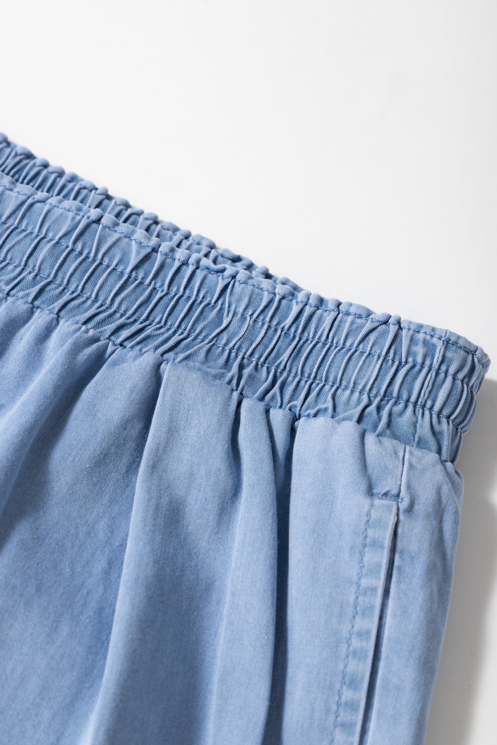 Beau Blue Casual Wide Slit Leg High Waist Loose Plus Size Jeans Plus Size Bottoms JT's Designer Fashion