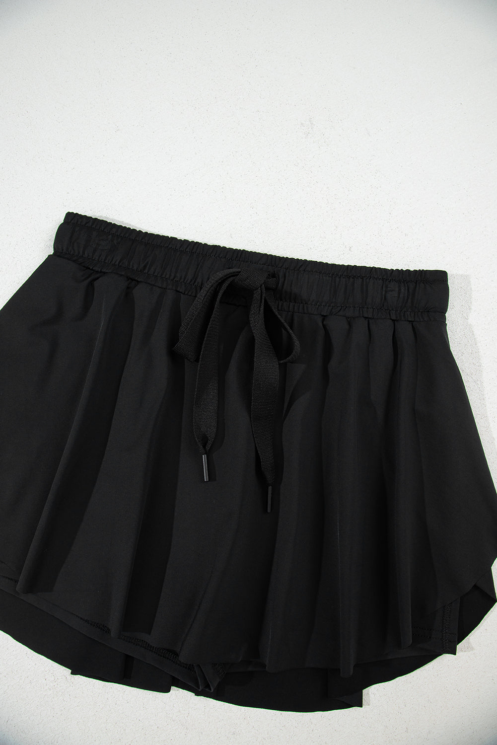 Black Drawstring High Waist Lined Tennis Skorts Skirts & Petticoat JT's Designer Fashion