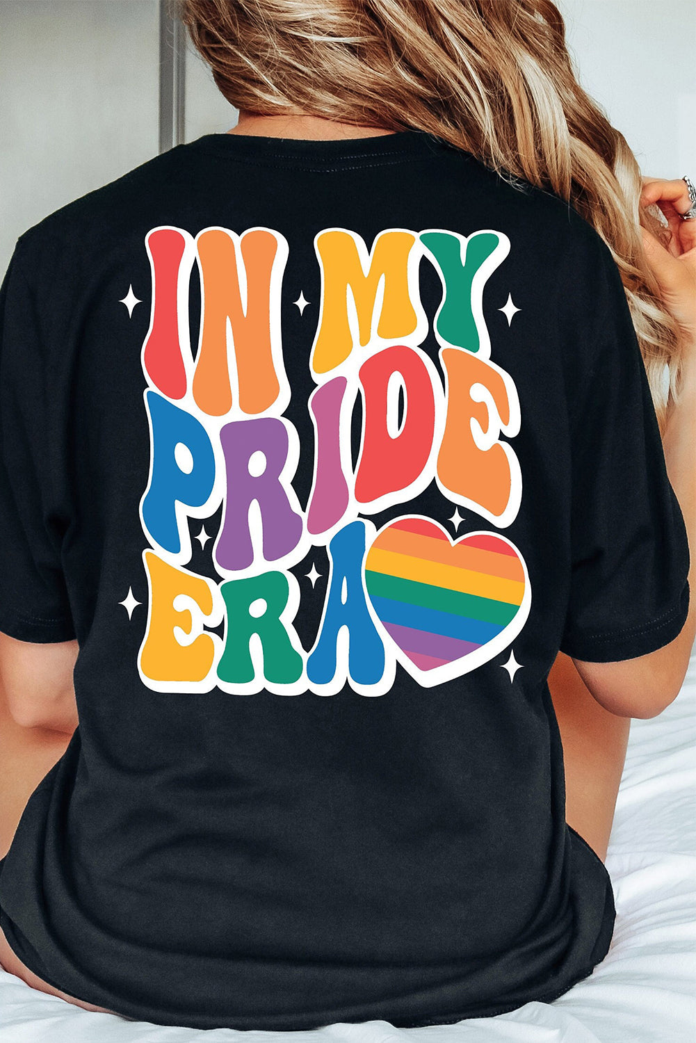 Black Pride Heart Cracking Graphic Detail Cotton Blend T Shirt Graphic Tees JT's Designer Fashion